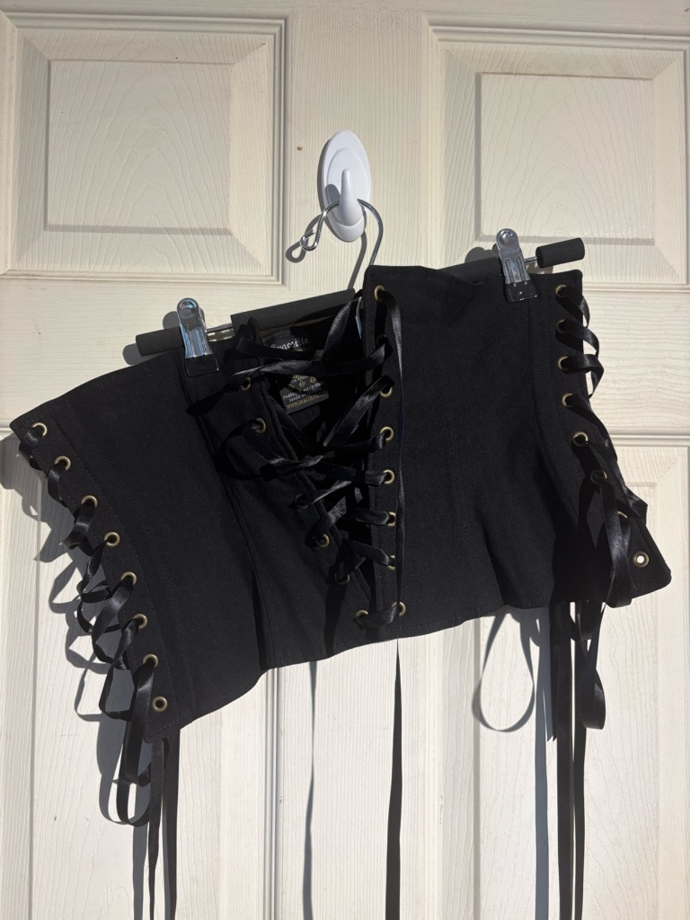 Black Lace-Up Corset Top - Unbranded